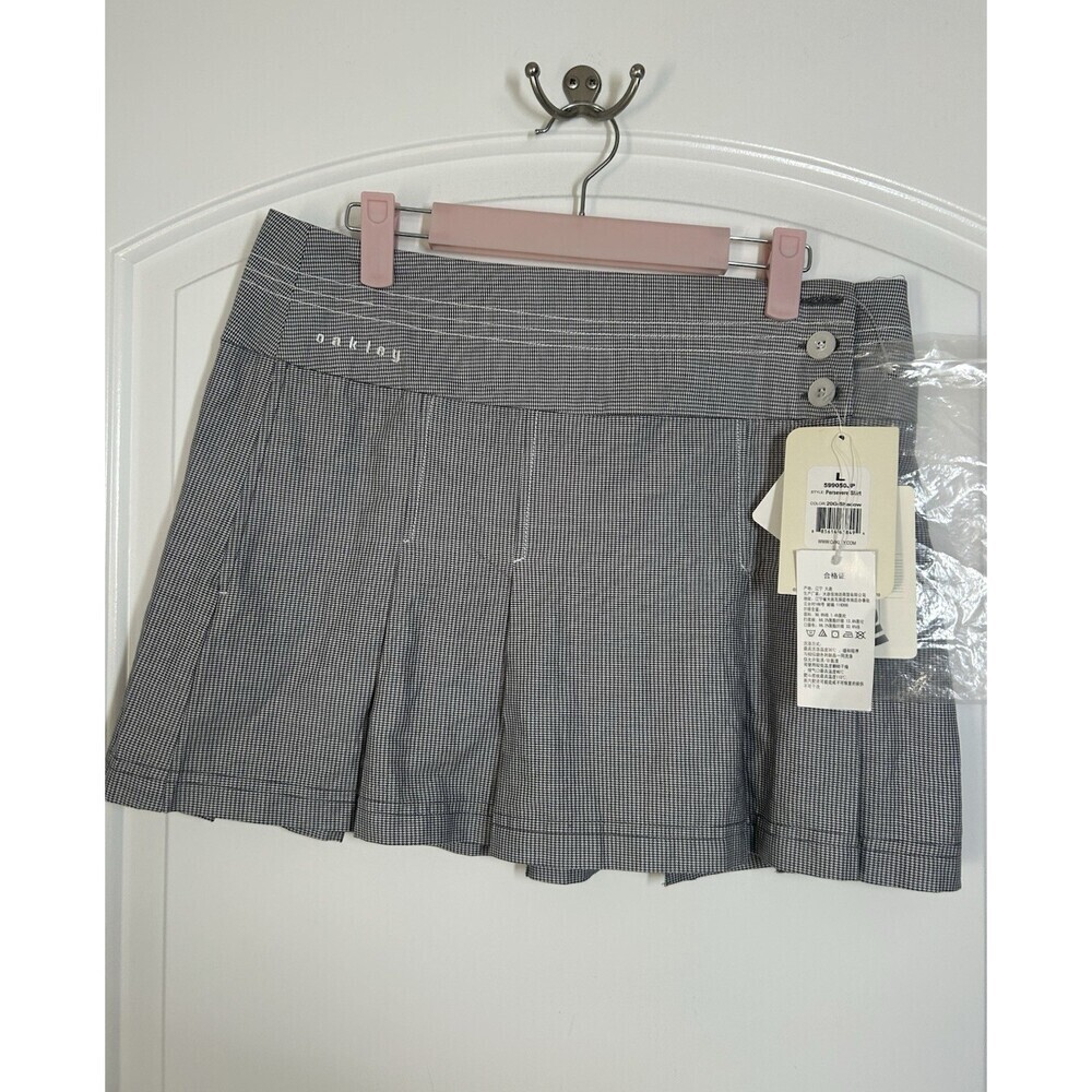 Vintage 90s Y2K Oakley Pleated Plaid Mini Skirt Size L tennis preppy athletic - Picture 2 of 12